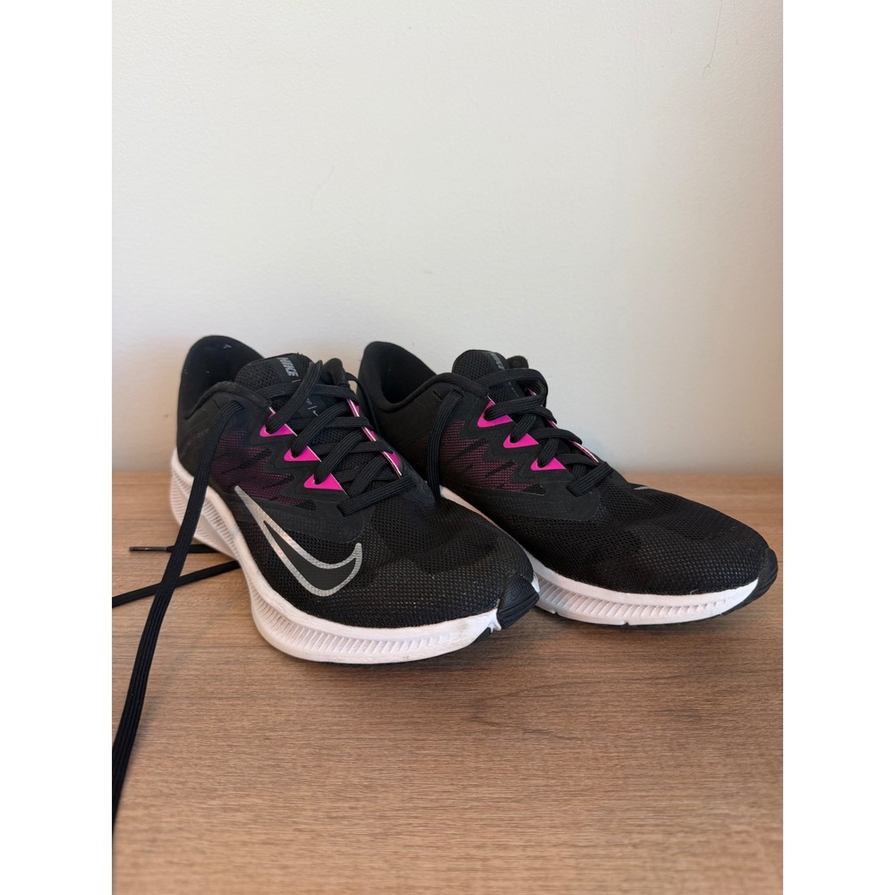 Nike Quest 3 Womens Running Shoes Black Silver Fire Pink CD0232-007 Size 6